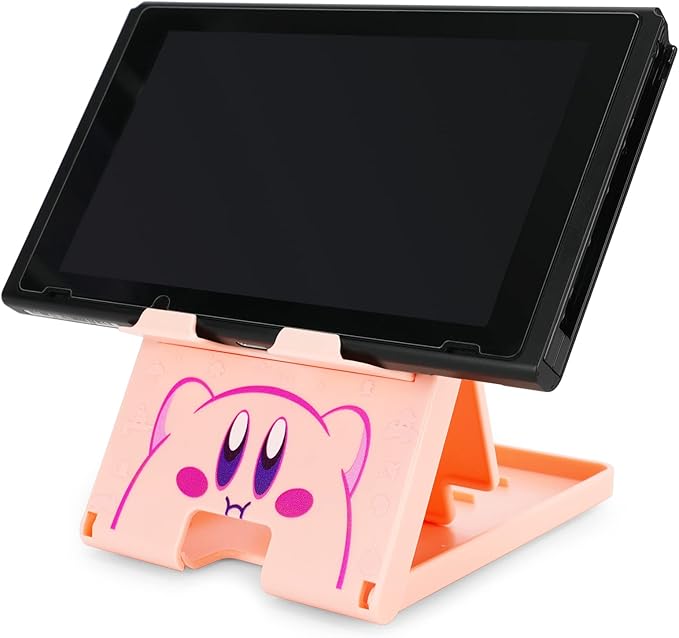 Tscope Cute Switch Stand for Nintendo, Pink Kawaii Anime Holder Bracket, Adjustable Foldable Portable Compact Play Stand for Lite OLED