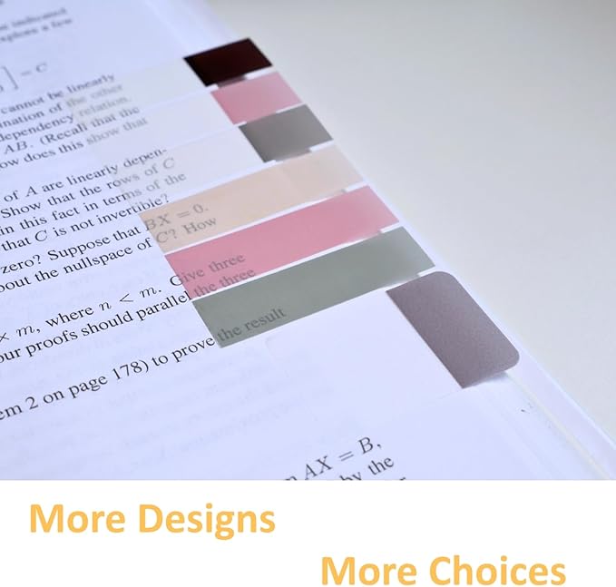 UniBright Sticky Index Tabs Combo Pack Tabs for Notebooks Page Markers Page Tabs Book Tabs and Annotation Tabs Assorted Morandi Colors (316)