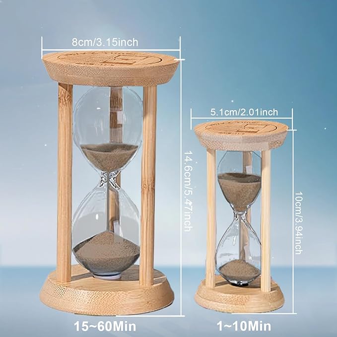 Wood Sand Timer,15 Minute Hourglass,Brown Sandglass 15 Min,Mini Sand Watch,Reloj de Arena 15 Minuto for Toothbrush Timer,Cooking,Baking,Game, Gift