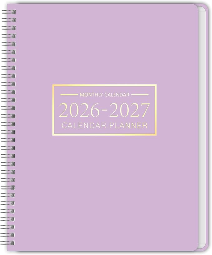 Monthly Planner 2026-2027, 2026 Calendar 24 Months Planner, Jan 2026 - Dec 2027, 8.6" x 11", Academic Calendar Hard PVC Cover with Spiral Bound, Perfect for School & Office for Women & Men