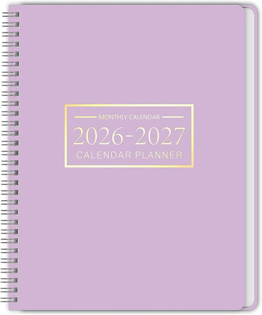 Monthly Planner 2026-2027, 2026 Calendar 24 Months Planner, Jan 2026 - Dec 2027, 8.6" x 11", Academic Calendar Hard PVC Cover with Spiral Bound, Perfect for School & Office for Women & Men