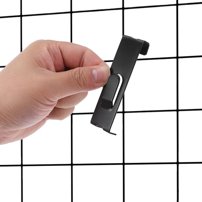30 Pcs Iron Grid Wall Hooks, Black Notch Display Hangers for Art, Painting, Canvas & Panels, Commercial Photography Display Accessories