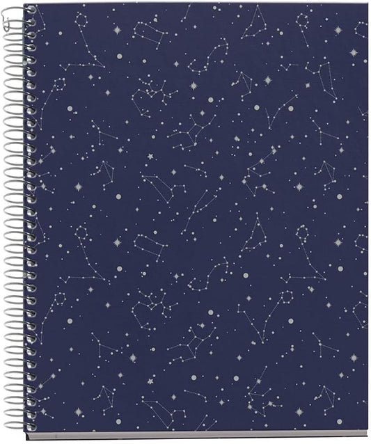 Miquel Rius M Fashion 4 Subject Notebook, Lined A5-8.27" x 5.83" 120 Sheets Heavyweight Paper, Subjects Separated by color, 2 Hole Punched, Micro-Perforated, Cosmos Design, Multicolor