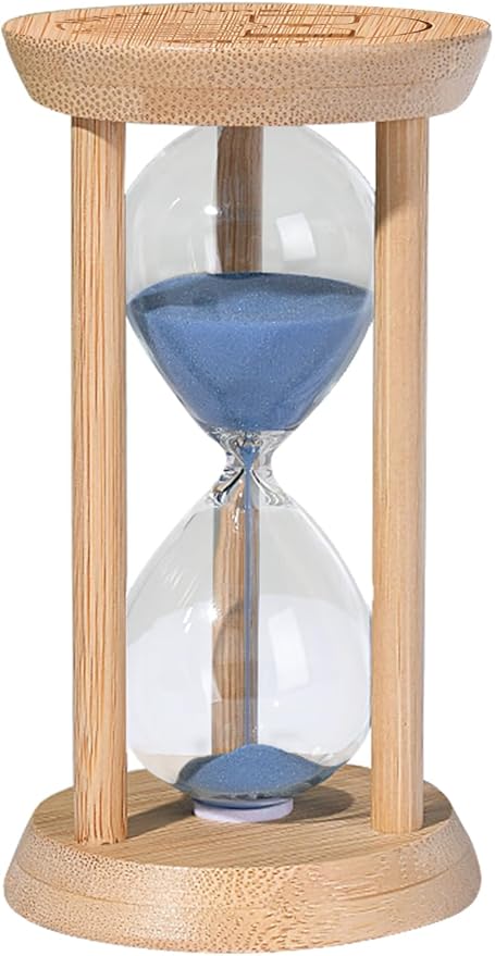 Sand Timer 30 Minute, Half-Hour Hourglass, Blue Sand Watch 30 Min,Decorative Wooden Sandglass for Work,Study,Cooking,Desk Decor & Gift