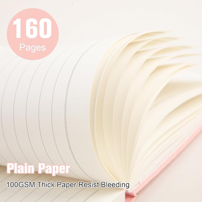 Lined Journal Notebook for Work with 160 Pages, 5.6" x 8" Hardcover Notebooks Journals Medium Size for Writing Women Men