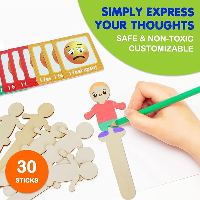 Eamay Emotions and Feelings Pocket Chart for Kids with 31 Cards,Social Emotional Learning Pocket Chart for Classroom and Home-School,Black (Black)