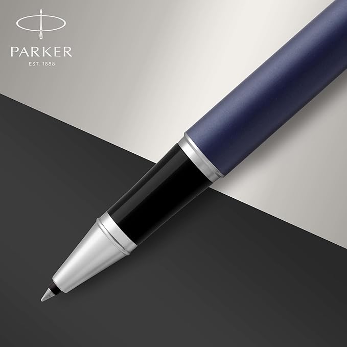 Parker IM Rollerball Pen, Matte Blue, Fine Point, Includes Black Ink Refill - Smooth Writing, Sleek, Polished, Professional