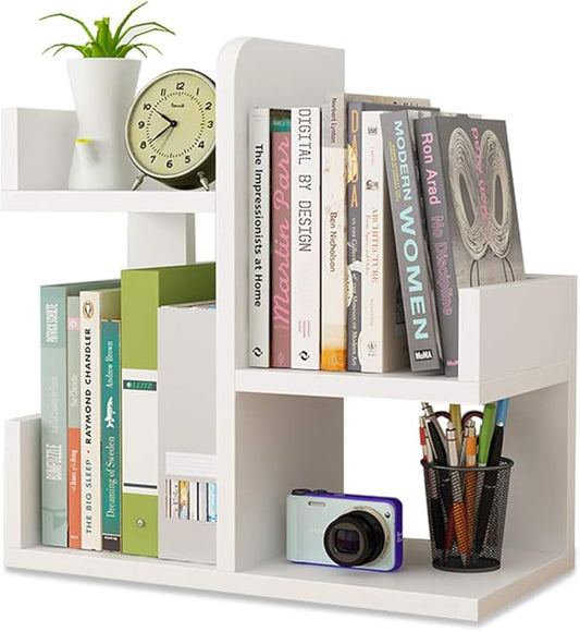 Wood Desktop Bookshelf Organizer Office Storage Rack Display Shelf