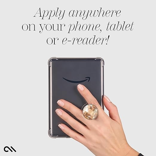 Case-Mate Minis - Cell Phone Stand/Grip - Suction Cup Cell Phone Holder [Removable for Wireless Charging] for iPhones, Android Smartphones, Kindles & More - Champagne Crystal