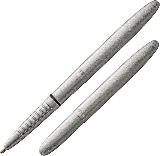 Fisher Space Pen Bullet Space Pen, Brushed Chrome Pressurized Ballpoint Pen, Compact Size, Writes Upside Down and in Extreme Temperatures, Smooth Black Ink, Medium Point, Gift Box, Made in the USA