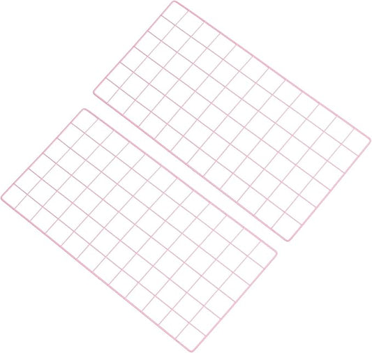 PATIKIL 24"x12" Wire Grid Panel, 2 Pack Board Photo Pictures Memo Display Grid Panels Hanging Organizer Wall Decorative Panel for Home Office Wedding, Pink