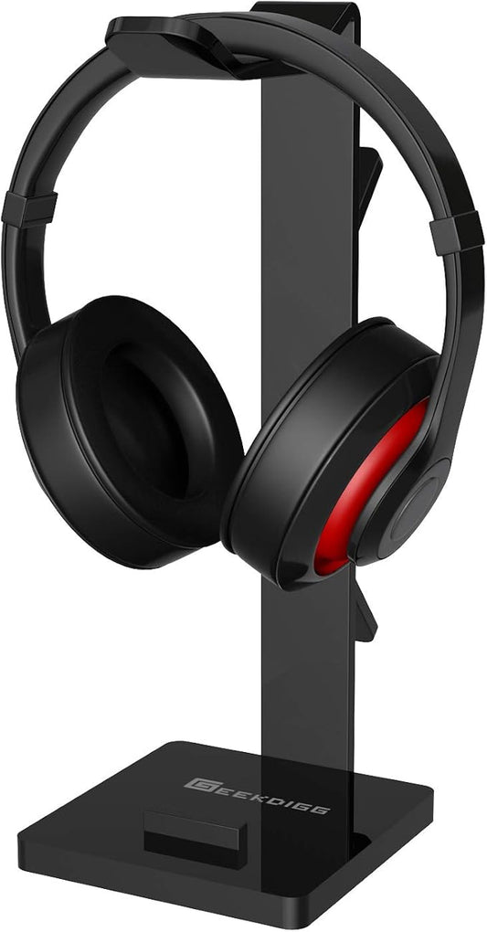 GeekDigg Headphone Stand Gaming Headset Holder For Desk Cable Organizer & Cellphone Stand for All Headphones Size headphone Holder Set Gaming PC Accessories Gaming Station – Black