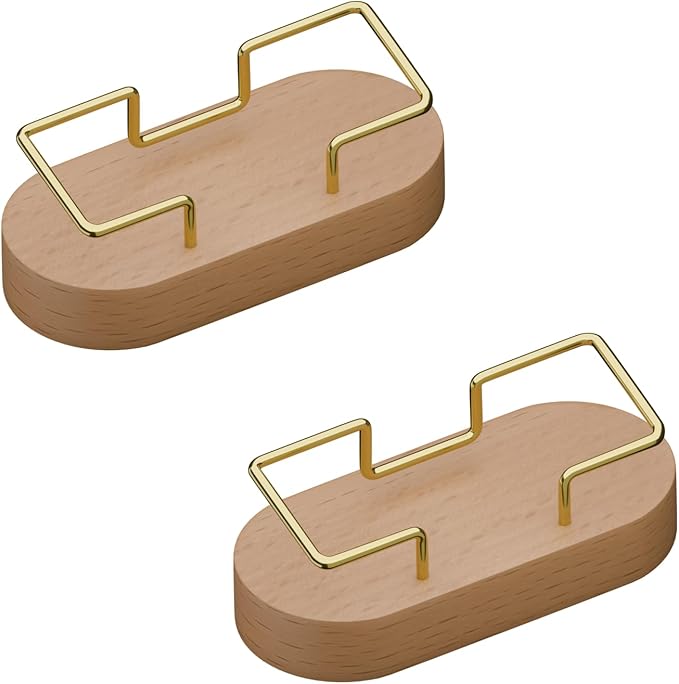Wood Business Card Holder Desk, Creative wooden business card display stand, Office Essentials, Minimalist Office Decor (Cherry 2pack)