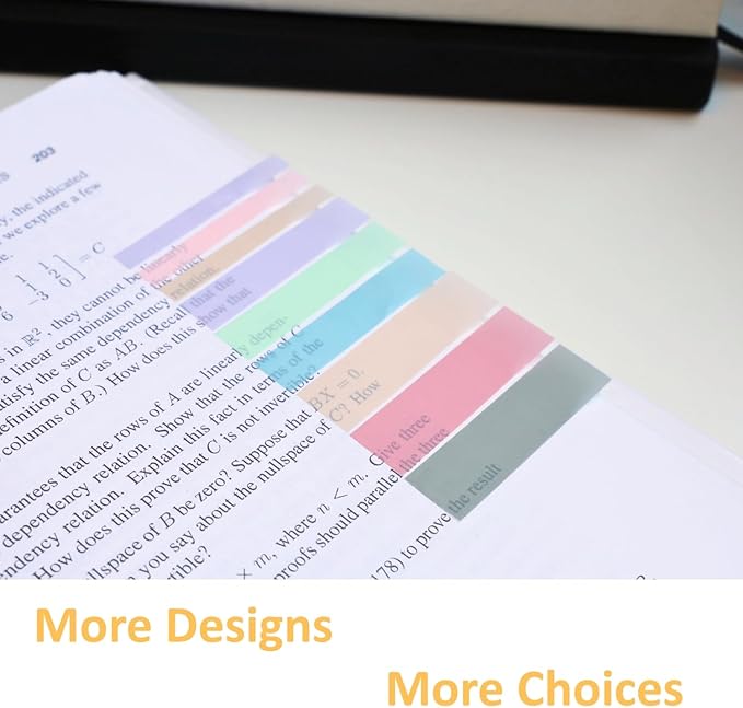 UniBright Sticky Index Tabs Combo Pack Tabs for Notebooks Page Markers Page Tabs Book Tabs and Annotation Tabs Assorted Morandi Colors (440)