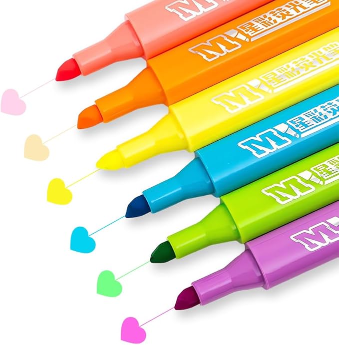M&G 6-Pack Highlighters, Multicolor Quick-Dry No-Bleed Ink, Soft Chisel Tip Highlighters for Office Documents, Journaling, and Planners