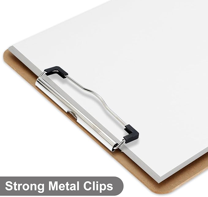 Wood Clipboards 40 Pack, Letter Size Hardboard Clip Board 8.5x11 for Classroom, Students, Kid, A4 Standard Size 9" x 12.5" with Low Profile Clip, Office & School Supply