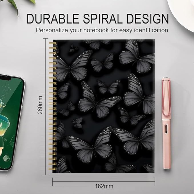 Spiral Journal Notebook for Women,A5 College Ruled Notebooks 6"x 8.4", 120 Pages (60 Sheets) Lined Journal with Premium Thick Paper,Perfect for School Office Home(Rainbow Star Sun)