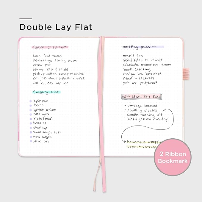 &And Per Se Dotted Journal Notebook, A5 Hardcover Bullet Dotted Journal, 160 Pages 100 gsm Thick Paper, 3 Sheets of Stickers Included - 5.7'' x 8'' (Blush Watercolor)