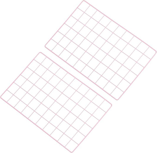 PATIKIL 12"x20" Wire Grid Panel, 2 Pack Board Photo Pictures Memo Display Grid Panels Hanging Organizer Wall Decorative Panel for Home Office Wedding, Pink