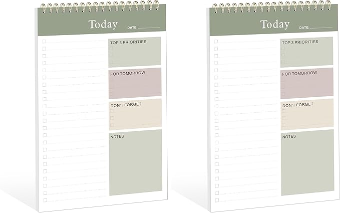 Weekly To Do List Notepad, Undated Planner with 52 Sheets (6.5''x8.9''), Desk Weekly Planner for Women & Man, Home School & Work (Pack of 2)