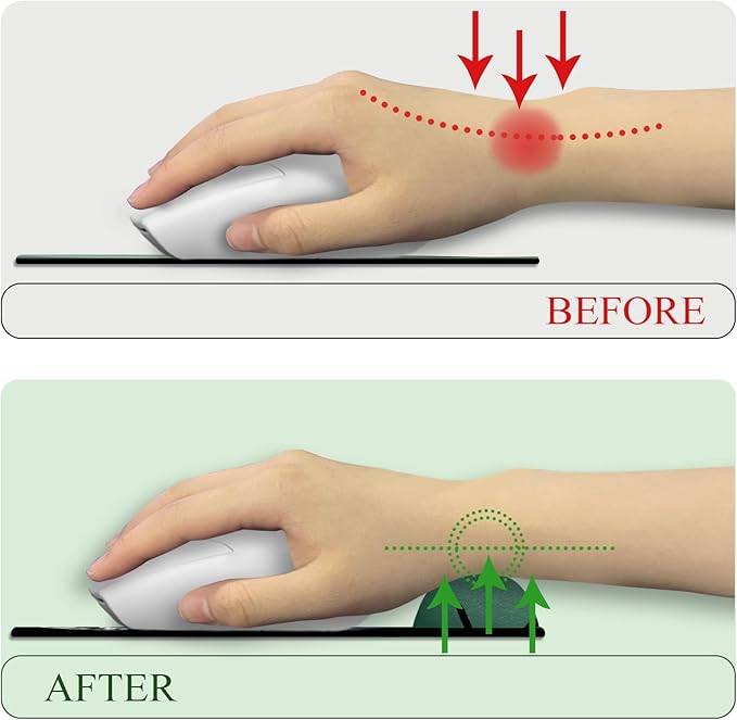 Ergonomic Mouse Pad with Wrist Rest, Sunrise Mountain Mouse Pad Gaming Mousepad with Non-Slip Pain Relief PU Base, Funny Wrist Support, Cute Office Desk Accessories Home Decor Supplies