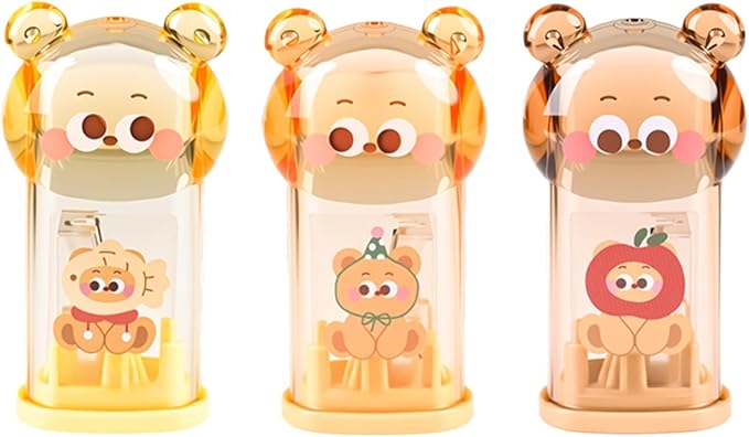 Cute Bear Stationery Set,Including 3Pcs Cute Bear Pencil Sharpeners, Kawaii School Supplies for Kawaii Office School Home Supplies