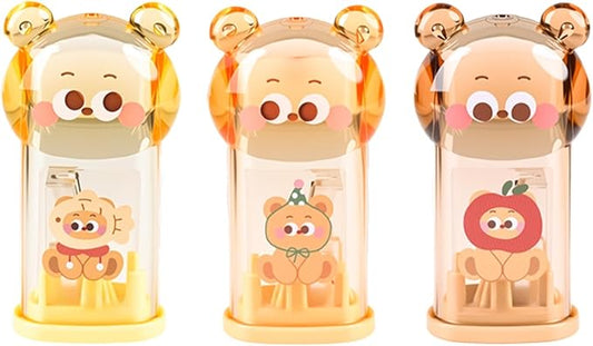 Cute Bear Stationery Set,Including 3Pcs Cute Bear Pencil Sharpeners, Kawaii School Supplies for Kawaii Office School Home Supplies
