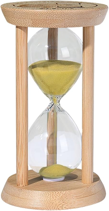 SuLiao Wooden Sand Timer 3 Minute Hourglass, Beech Gold Sand Clock, Small Watch 30 Min Timer, Reloj De Arena, Hour Glass Sandglass for Home, Office, Decorative, Game, Classroom