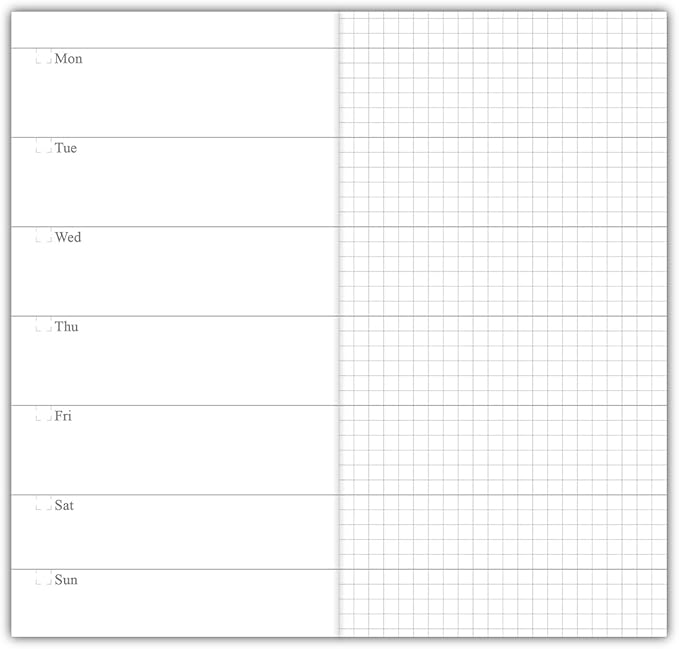newestor Travelers Notebook Inserts - Weekly Refills for Standard Size Travelers Notebook, Set of 3, Total 192 Pages, 8.25 x 4.25 Inches