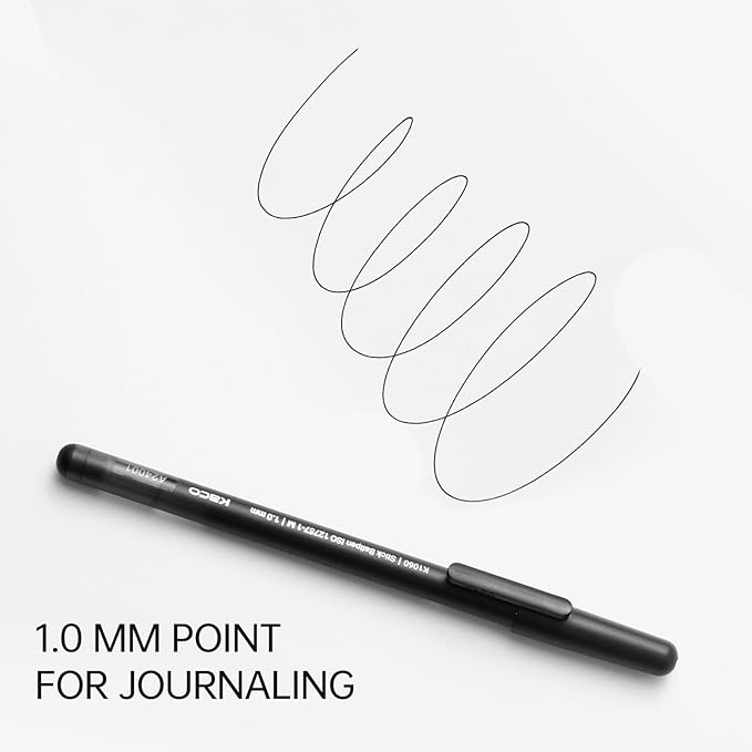 Kaco STICK 24 Pieces Ballpoint Pens 1.0mm Medium Point Long Lasting (24 Pcs - Black)