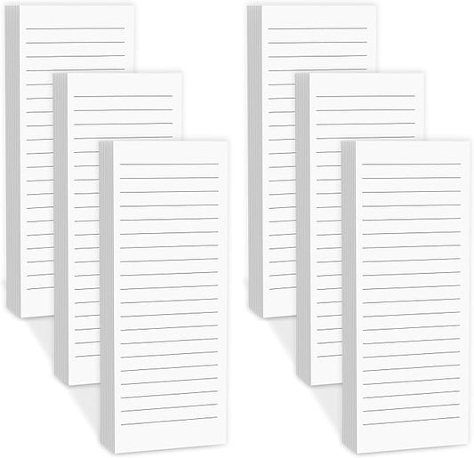Magnetic Notepads Note Pads for Fridge with Full Magnet Back, 180 Sheets White Lined Refrigerator Notepad, 30 Sheets Per Pad for Grocery List, Shopping List, Office, Home, To-Do Lists & Memos