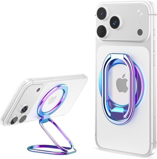 SUPERONE [2025 Upgraded] Mag Safe Phone Ring Holder, Adjustable Magnetic Kickstand & Removable Phone Grip Compatible with Wireless Charging Only for iPhone 17 & 16 & 15 & 14 & 13 Series (Colorful)