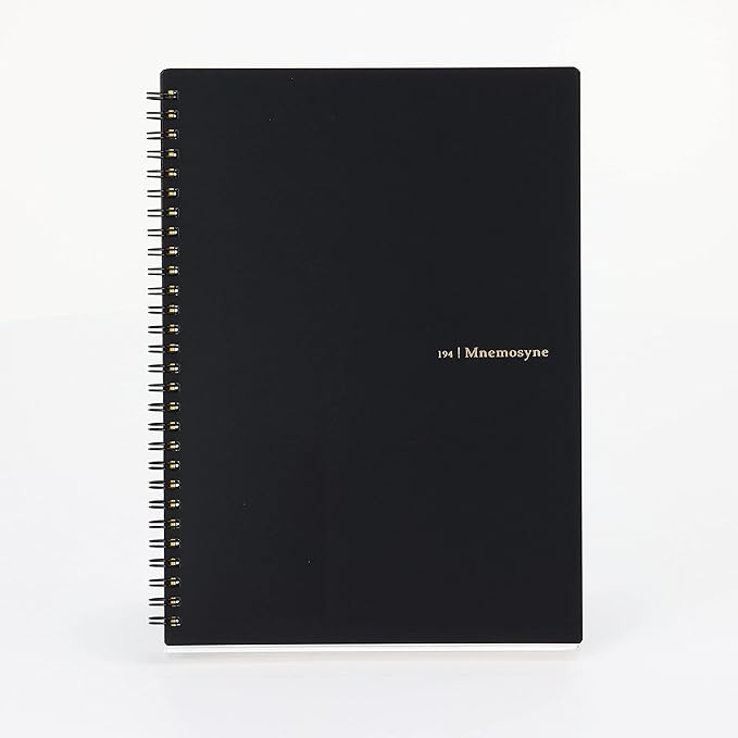 Maruman MNEMOSYNE Notebook 9.92 x 7.05 Inches (B5), 7mm ruled 30-line, 80 Sheets (N194A), Black