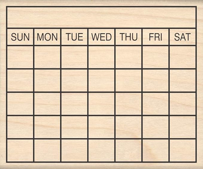 Stamps by Impression Journal, Habit Tracker, Calendar Rubber Stamp 2.25" x 2.75" 5 Row ST 1299