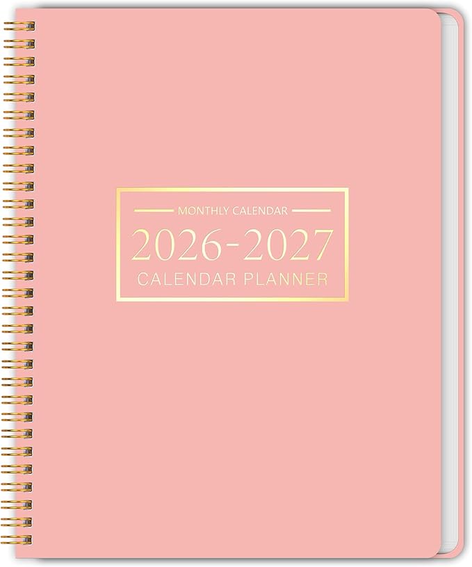 Monthly Planner 2026-2027, 2026 Calendar 24 Months Planner, Jan 2026 - Dec 2027, 8.6" x 11", Academic Calendar Hard PVC Cover with Spiral Bound, Perfect for School & Office for Women & Men