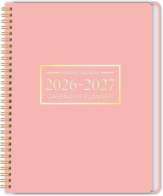 Monthly Planner 2026-2027, 2026 Calendar 24 Months Planner, Jan 2026 - Dec 2027, 8.6" x 11", Academic Calendar Hard PVC Cover with Spiral Bound, Perfect for School & Office for Women & Men