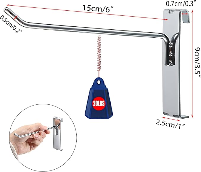 Sumnacon 35 Pack Gridwall Hooks - 6 Inch Gridwall Hook for Gridwall Panel,Metal Grid Wall Hooks and Hangers,Sturdy Gridwall Accessories for Home Garage Workshop Retail Display, Black