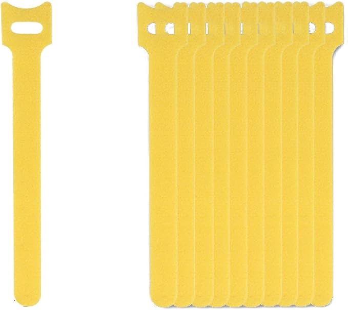 60 PCS 6 Inches Reusable Cable Ties, Adjustable Cord Straps, Cable Organizer, Cord Wrap and Hook Loop Cords Management -yellow