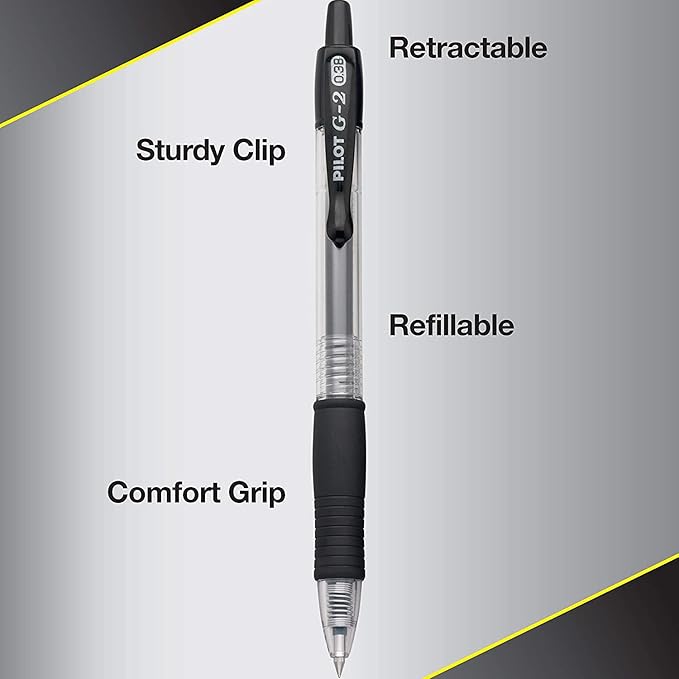 Pilot, G2 Premium Gel Roller Pens, Ultra Fine Point Gel Pens 0.38 mm, Pack of 8, Black & Blue