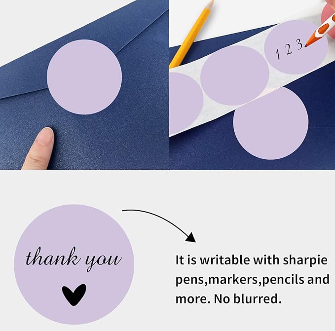 STARLIBOO Colored Dot Stickers, 1.5 inch Garage Sale Stickers, 1000Pcs Adhesive Circle Price Tags Sticker, Writable Not Blurry for Yard Sale (Pink+Purple/2Rolls)