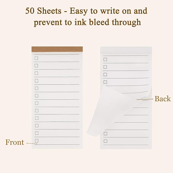 3 Pack Daily To Do List Notepad, 2.7x 5.3 Inch Pocket Notepad, Lined Paper for Wish List, Memo Pad, School Supplies, Grocery List, Meal Planning, Study Tasks - 50 Sheets per Pad