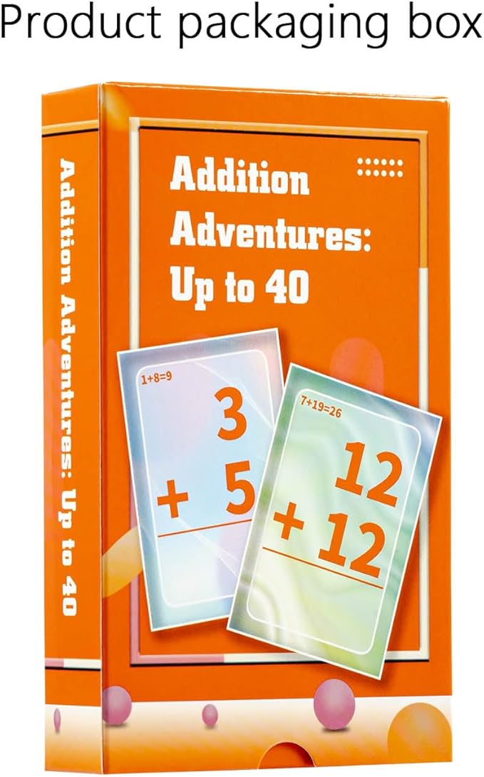 Addition Flash Cards, Math Facts Flashcards 1-20, Manipulatives Games for Kindergarten, 1st, 2nd, 3rd, 4th, 5th, 6th Grade Kids Ages 4-12