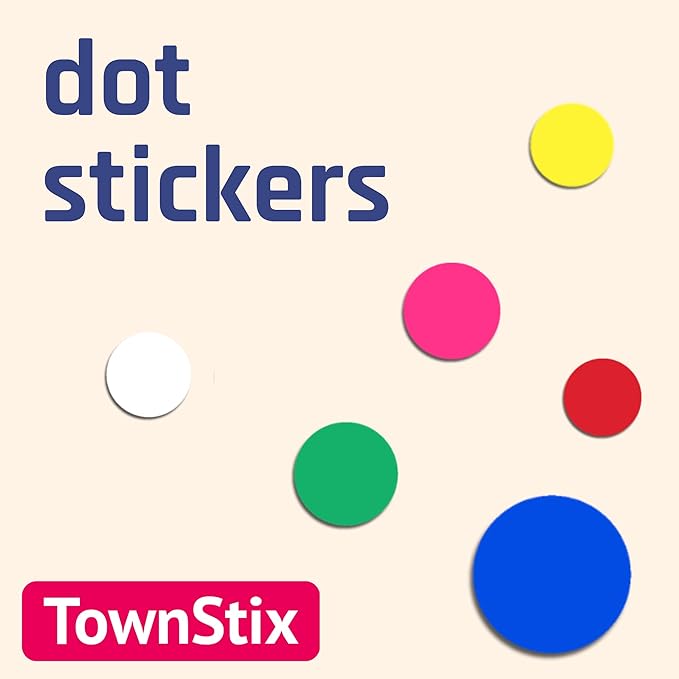 8000 Pack, 3/4" Round Dot Stickers Circle Labels - Black