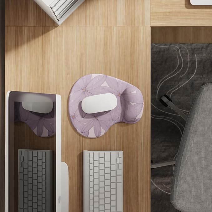 Office Mousepad with Gel Wrist Support - Ergonomic Gaming Desktop Mouse Pad Wrist Rest - Design Gamepad Mat Rubber Base for Laptop Computer -Silicone Non-Slip Special-Textured Surface (17Violet)