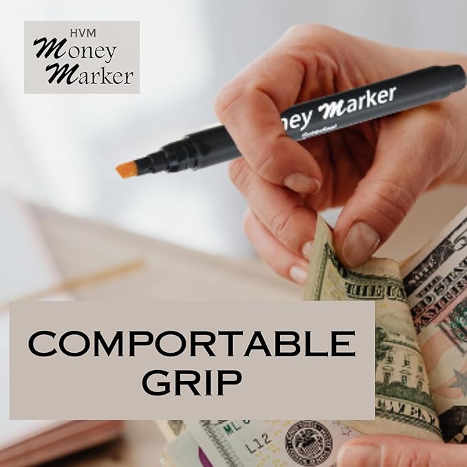 HVM Counterfeit Money Detector Pen (500 Counterfeit Pens) - Money Marker Bill Detector Pen with Upgraded Chisel Tip - Detect Fake Bills, Universal False Currency Checker Pack