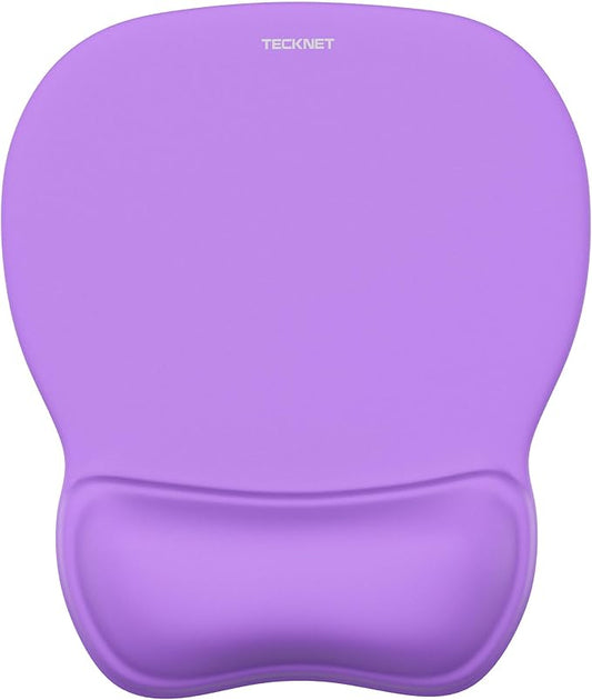 TECKNET Gel Mouse Pad with Wrist Rest, Ergonomic Office Mousepad with Wrist Support - Non-Slip & Smooth Surface Comfortable Desk Accessories Mat for Office, Gaming and Study - Purple