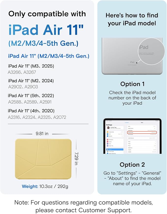 MOFT Dynamic Folio Tablet Stand Compatible with iPad Air 11"(M3 2025/M2 2024) & iPad Air 10.9"(5th 2022/4th 2020), Slim Magnetic Tablet Holder Case with 20+ Viewing Angles, Panna Cotta x Faded Jeans