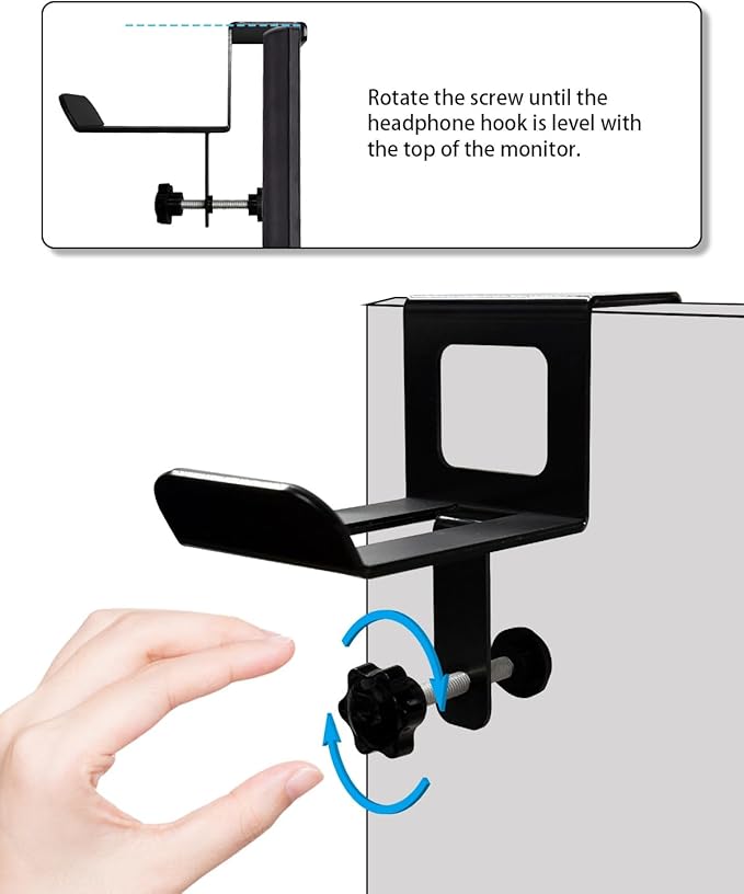 Monitor Back Stand for Headphone, No Adhesive Needed Space Saving Desk Organizer, Compatible with Different Computer Monitors