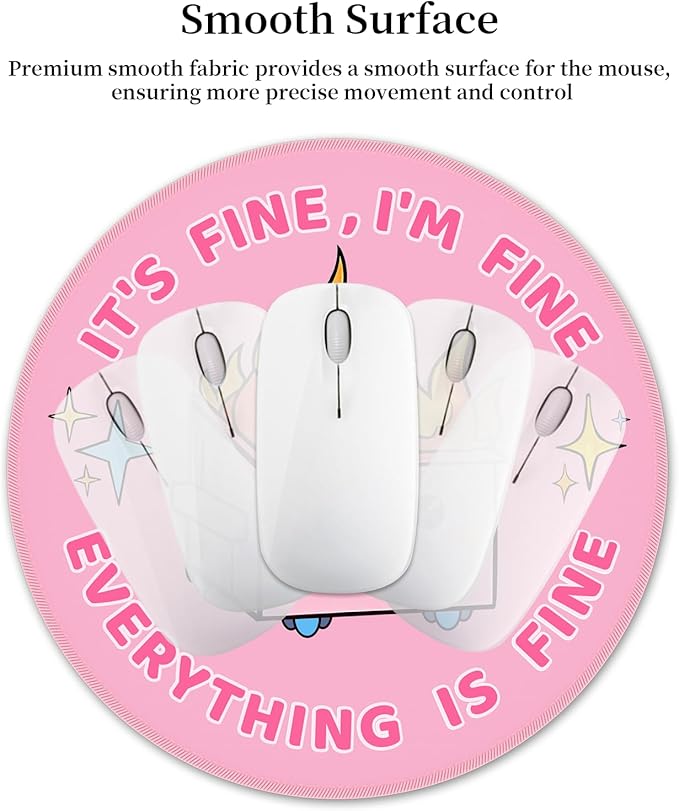 Funny Mouse Pad for Desk, Cute Office Decor for Women, Dumpster on Fire Small Mousepad with Non-Slip Rubber Base, Personalized Round Computer Mouse Pads for Laptop Desk Accessories Supplies