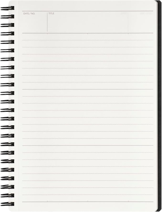 Maruman MNEMOSYNE Soft Cover Notebook 8.27 x 5.83 Inches (A5), 7mm ruled 24-line, 80 Sheets, Black, 1 ea. (N295-05)